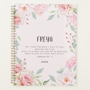 Verset floral rose Bible Verse Personnalisé