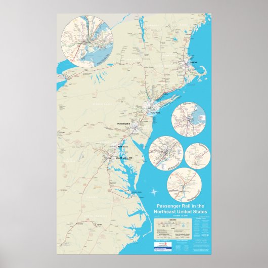Versie 2.0 van de spoorkaart voor het noordoosten poster (Voorkant)