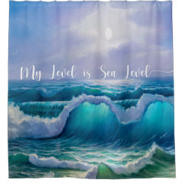 Versie 2 Zee Level Beach - Ocean Shower Curtain Douchegordijn