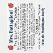 Versie 3 EXCEPTIONELE leraar Dank u Fleece Deken (Voorkant)