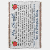 Versie 3 EXCEPTIONELE leraar Dank u wel Deken (Voorkant Verticaal)