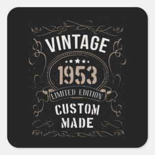 versie van 1953 - Limited Edition - Aangepast gem Vierkante Sticker