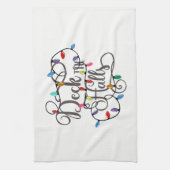 versier de hal kerstverlichting Kerstmis Theedoek (Verticaal)