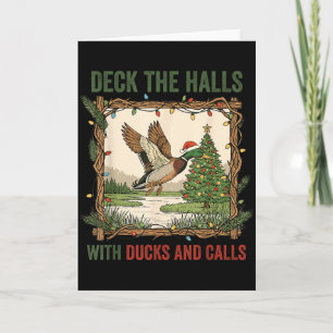Versier de hal met eenden en calls Kerstmis jacht Kaart