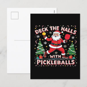 Versier de hal met pickleballs feestdagenkaart
