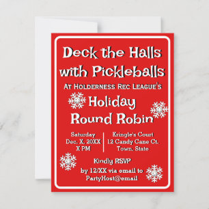 Versier de hal met Pickleballs Kerstfeest Kaart
