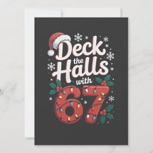 Versier de hallen met 6 7 Grappig kerstfeest zes z Kaart