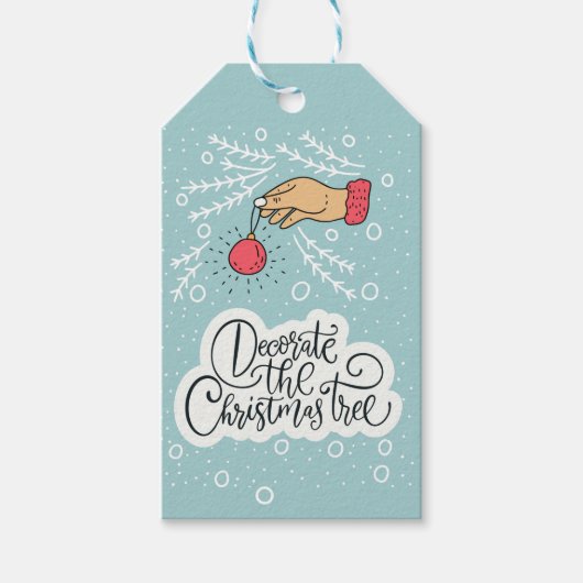 Versier de kerstboom cadeaulabel (Voorkant)