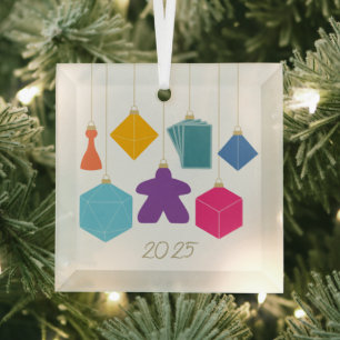 Versier de kerstboom met bordspellen glazen kerstb glas ornament