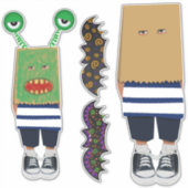 Versier of Kleur Kinder Tasmasker voor Halloween S Sticker (Voorkant)