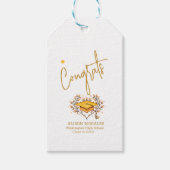 Versierd Gefeliciteerd Golden Pet Afstuderen Gift Cadeaulabel (Voorkant)