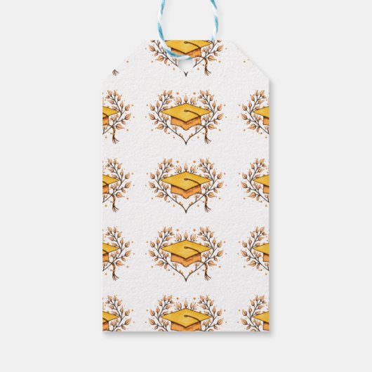 Versierd Gefeliciteerd Golden Pet Afstuderen Gift Cadeaulabel (Achterkant)