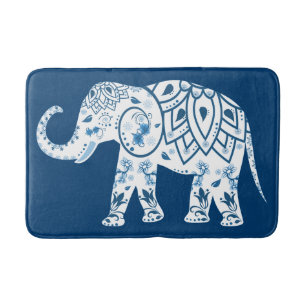 Versierd Gevormde Blauwe Olifant Badmat