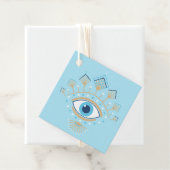 Versierd Grieks Evil Eye Turks Beschermingssymbool Bedankjes Labels (In situ)