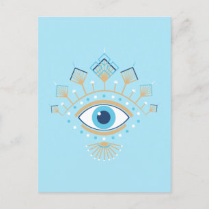 Versierd Grieks Evil Eye Turks Beschermingssymbool Briefkaart