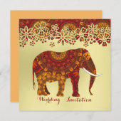 Versierd Indiaas olifantenontwerp Kaart (Voorkant / Achterkant)