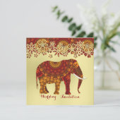 Versierd Indiaas olifantenontwerp Kaart (Staand voorkant)