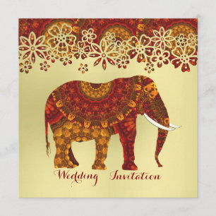 Versierd Indiaas olifantenontwerp Kaart