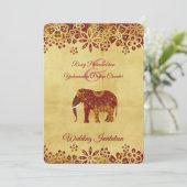 Versierd Indiaas olifantenontwerp Kaart (Staand voorkant)