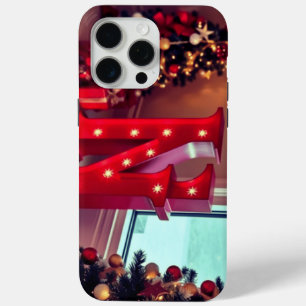 Versierd initiaal met kerstbomen iPhone 15 pro max hoesje