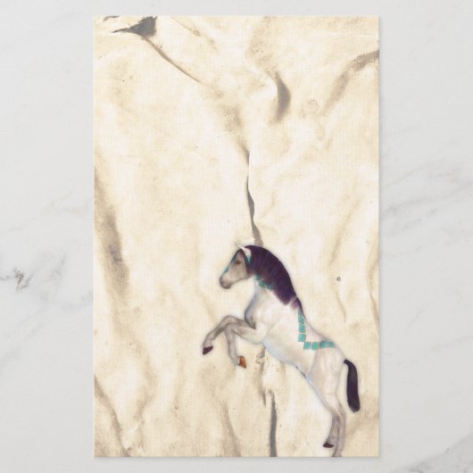 Versierd Paard Native American Stationery Briefpapier (Voorkant)