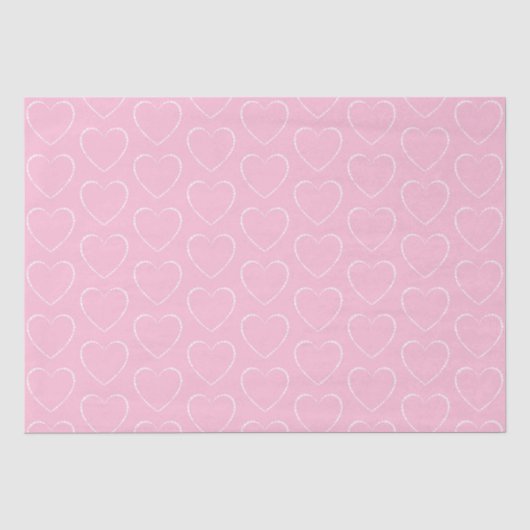 versierd roze harten tissuepapier (Voorkant)