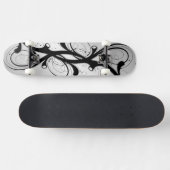 Versierd Zilver Skateboard (Horizontaal)