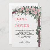 Versierde boog - bruiloft uitnodiging (Voorkant / Achterkant)