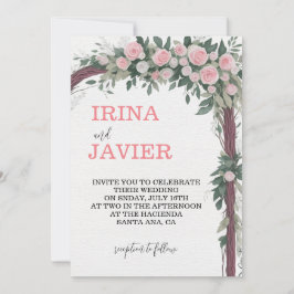 Versierde boog - bruiloft uitnodiging