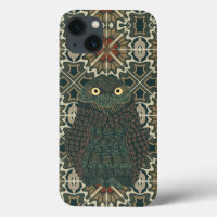 Versierde Burrowing Owl Gouden Bruine Aarde Tonen