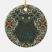 Versierde Burrowing Owl Gouden Bruine Aarde Tonen Keramisch Ornament (Achterkant)