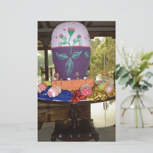 Versierde Easter Egg Art Print Briefpapier (Staand voorkant)