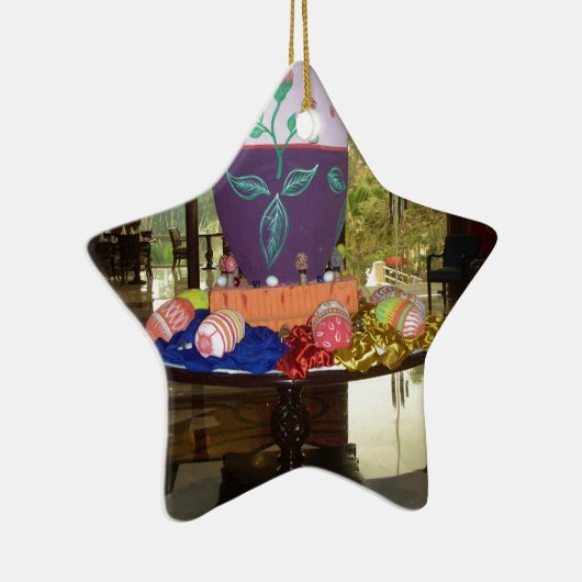 Versierde Easter Egg Art Print Keramisch Ornament (Rechts)