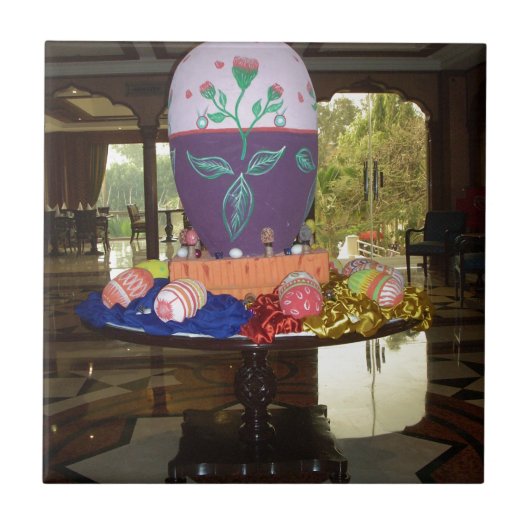 Versierde Easter Egg Art Print Tegeltje (Voorkant)