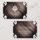 Versierde Elementen / Rustiek Hout Visitekaartje (Voorkant / Achterkant)