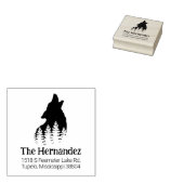 Versierde Forest Wolf familie retour adres Rubberstempel (Gestempeld)