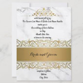 Versierde gemarmerde trouwuitnodiging kaart (Voorkant)