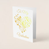 Versierde hart Valentijn Folie Kaarten (Voorkant)