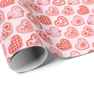 Versierde harten cadeaupapier