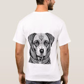 Versierde Hond Portret T-shirt (Achterkant)