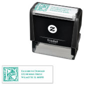 Versierde Initiaal D Gepersonaliseerd Retouradres Zelfinktende Stempel (In situ)