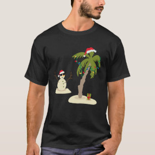 Versierde Kerst Palmboom Tropische Kerstmis Kokosn T-shirt