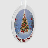 Versierde kerstbonen ornament (voorkant)