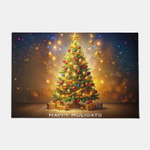 Versierde Kerstboom Deurmat