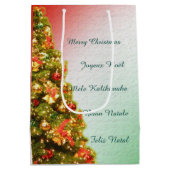  versierde kerstboom medium cadeauzakje (Achterkant)