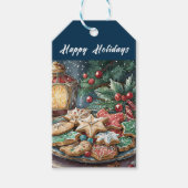 Versierde kerstkoekjes cadeaulabel (Voorkant)