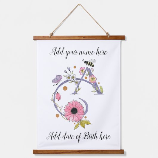  versierde letter A Hangend Wandkleed (Voorkant)