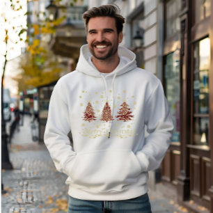 Versierde moderne kerst dennenbomen hoodie