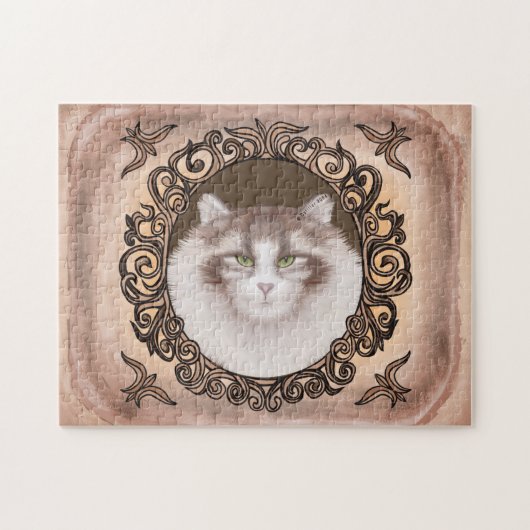 Versierde Noorse kat legpuzzel (Horizontaal)