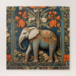 Versierde olifant William Morris geïnspireerd Flor Legpuzzel